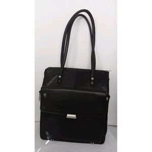 Black Leather‎ Tote Bag Work School Travel Handbag Purse Elegant